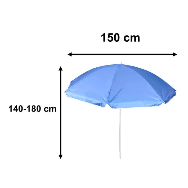 Kék UV szűrős összecsukható strand- és kerti napernyő, 150 cm