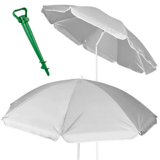 Szürke UV-szűrős, állítható, összecsukható kerti-strand napernyő 150 cm