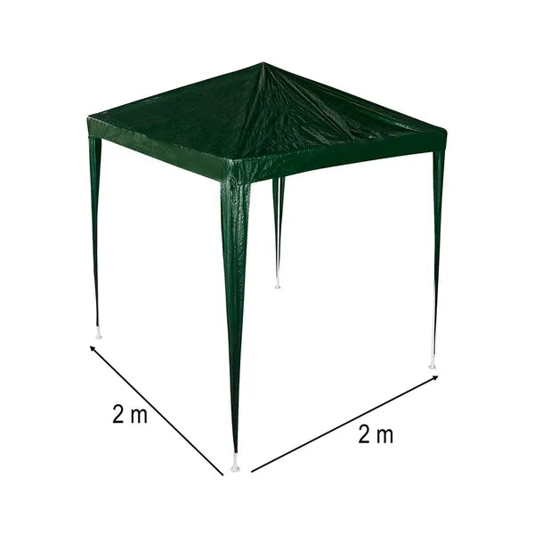 Zöld kerti pavilon sátor, 2×2 m, fém vázas rendezvénysátor