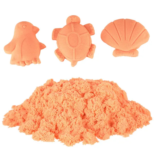 Narancssárga kinetikus homok 1 kg zacskóban, 3+ éves gyerekeknek