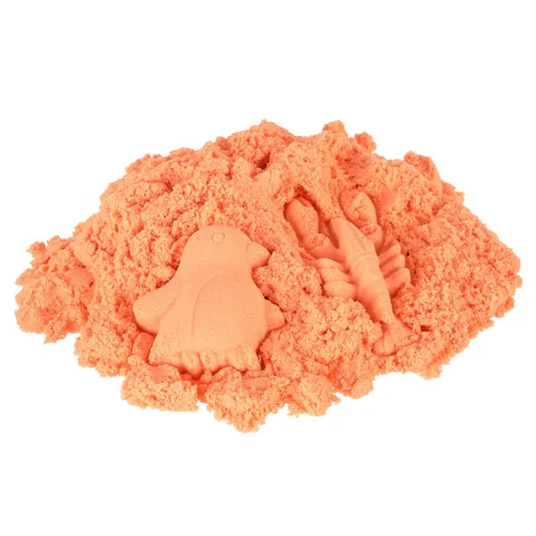 Narancssárga kinetikus homok 1 kg zacskóban, 3+ éves gyerekeknek