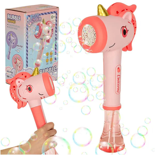 Unikornis buborékfújó pálca LED fénnyel, 100 ml folyadék, 6+