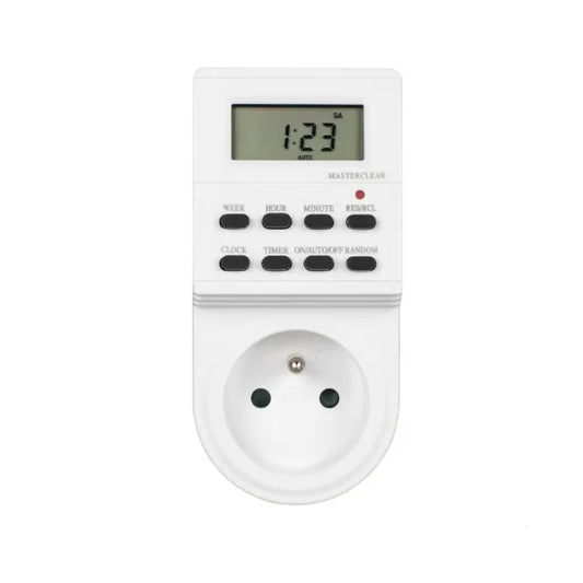 Digitális időkapcsoló, heti programozható, 230V 16A LCD kijelzővel