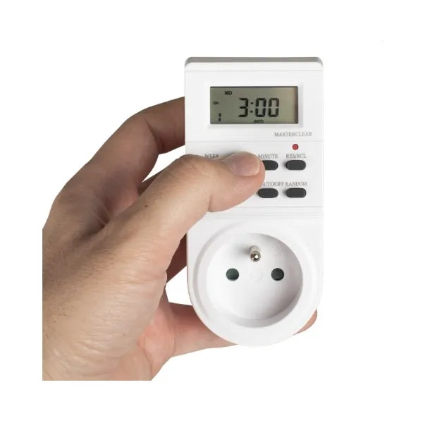 Digitális időkapcsoló, heti programozható, 230V 16A LCD kijelzővel