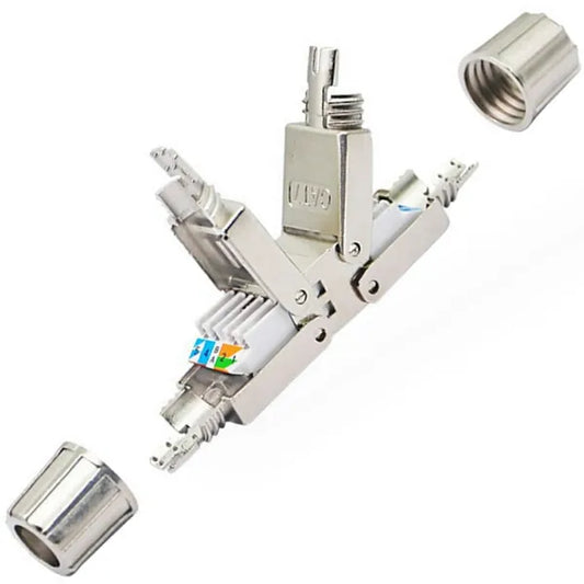 RJ45 STP moduláris toldó, Cat6/6A/7, 10 Gb/s, szerszám nélkül