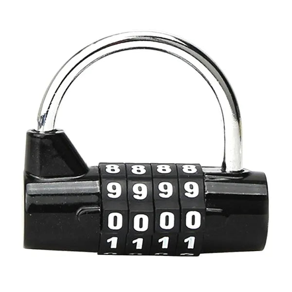 U-Lock kerékpárlakat változtatható 4 jegyű számzárral, fekete, 5×5,4 cm