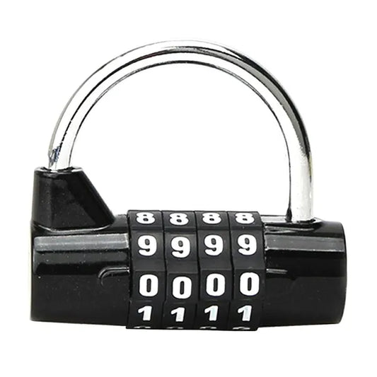U-Lock kerékpárlakat változtatható 4 jegyű számzárral, fekete, 5×5,4 cm
