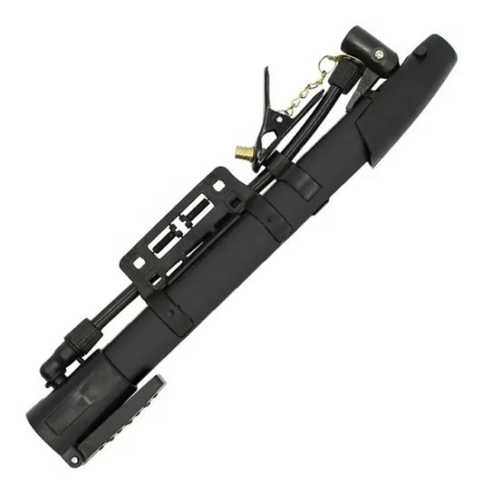 Fém állópumpa kerékpárhoz, adapterekkel, fekete, 51 cm