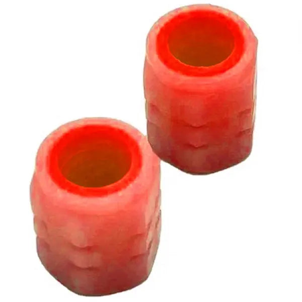 Autós piros fluoreszkáló szelepsapka készlet, 2 db (PP, 1,7×1,3 cm)