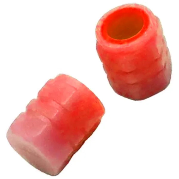 Autós piros fluoreszkáló szelepsapka készlet, 2 db (PP, 1,7×1,3 cm)