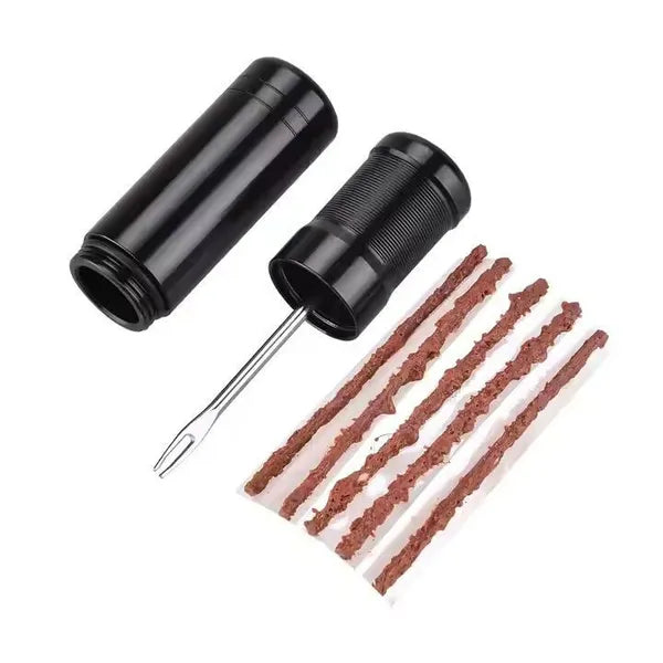 Tubeless kerékpár gumiabroncs javítókészlet, 5 betéttel, rozsdamentes, fekete