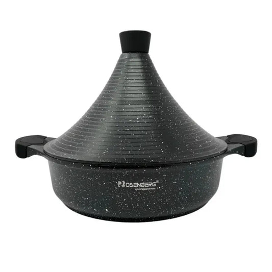 Tajine edény 32 cm, márvány bevonatú, indukciós kompatibilis, fekete
