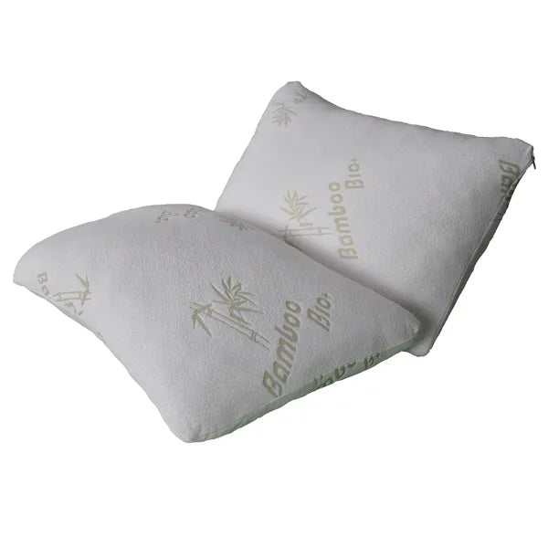 Antiallergén bambusz–poliészter cipzáras párnahuzat, fehér, 51×76 cm