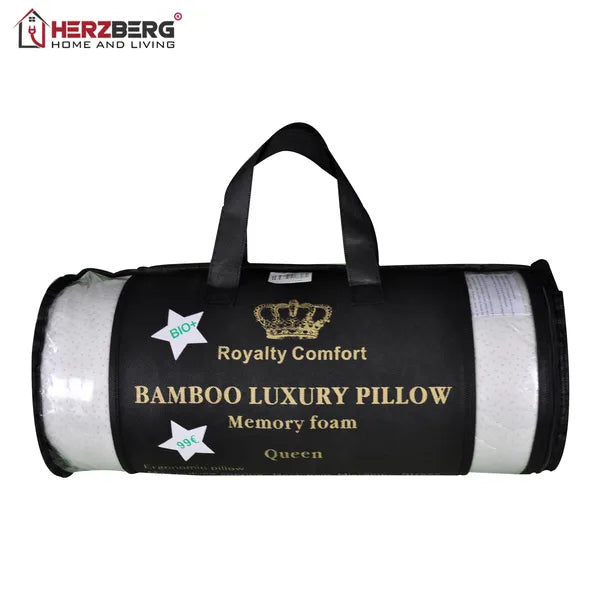 Bambusz huzatú ergonomikus, aprított memóriahabos párna, queen 51×76 cm
