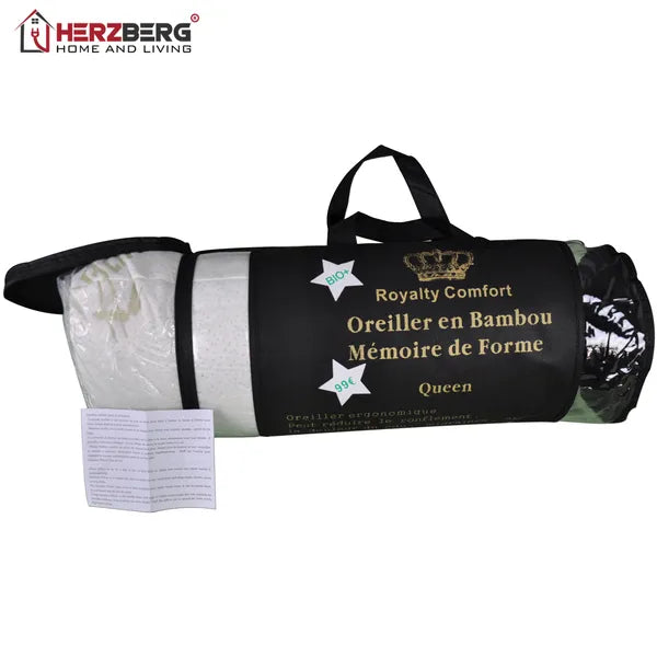 Bambusz huzatú ergonomikus, aprított memóriahabos párna, queen 51×76 cm