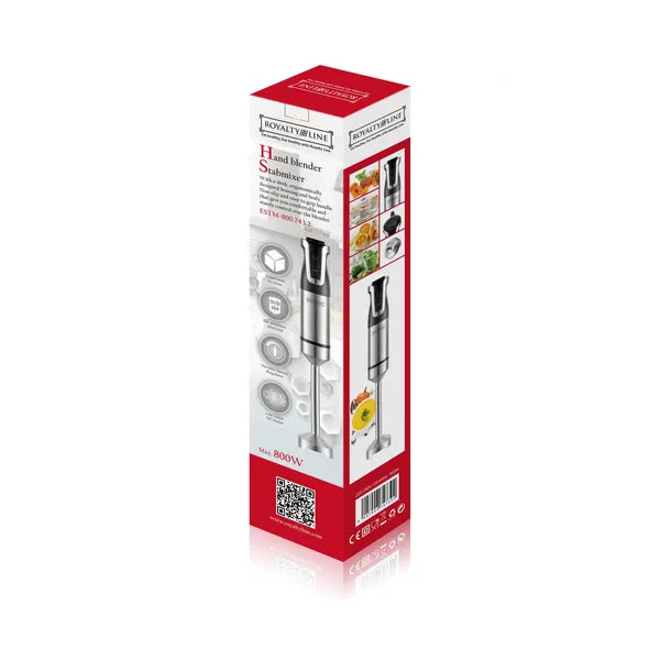 Royalty Line 800 W fekete botmixer rozsdamentes acél rúddal