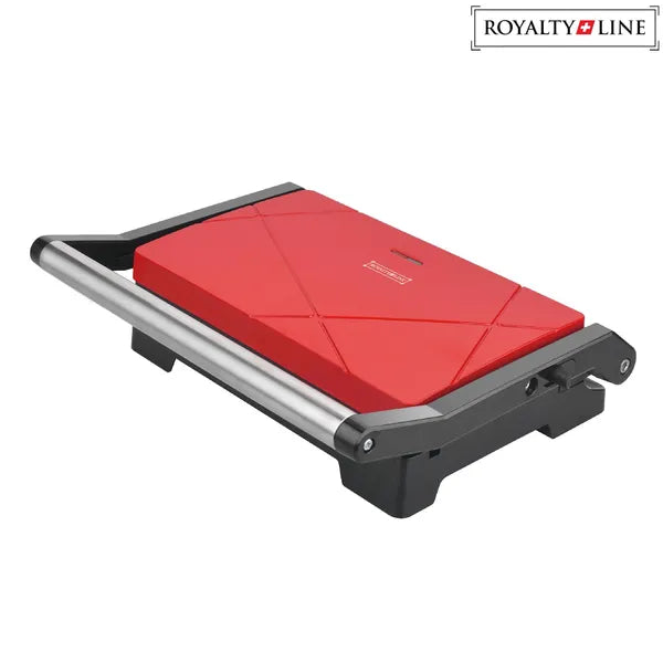 Elektromos panini és kontaktgrill, 1000 W, piros, 180°-ban nyitható