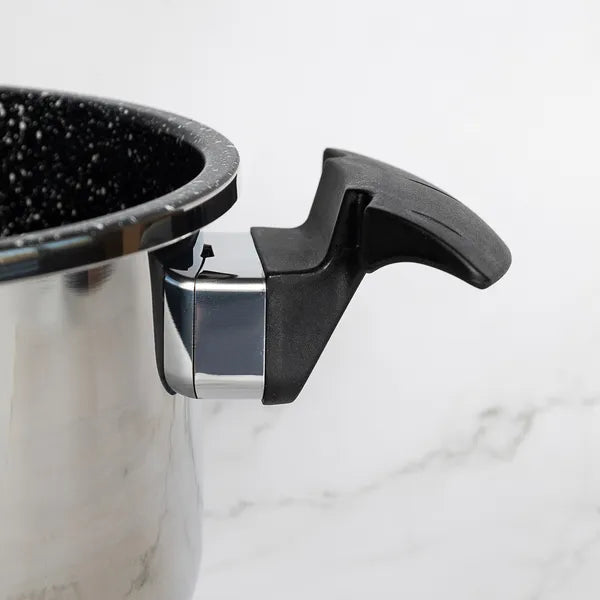 Márvány bevonatú rozsdamentes acél kukta, 6 l, Ø24 cm, indukciós kompatibilis