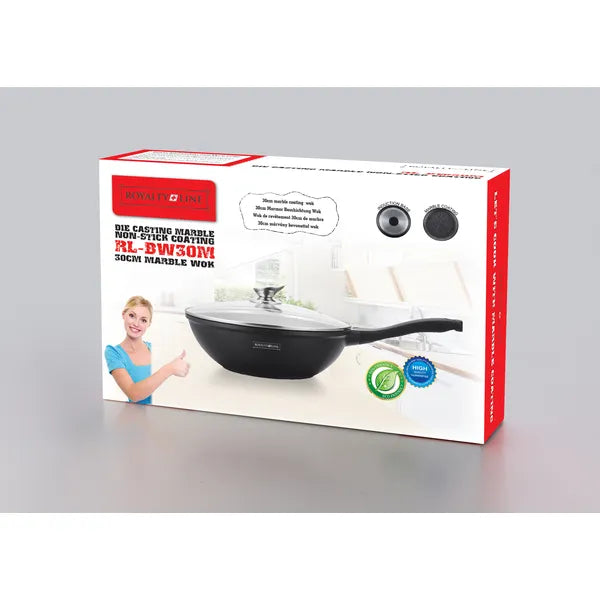 Márvány bevonatú tapadásmentes wok, 30 cm, indukciós kompatibilis