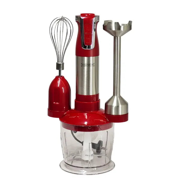 3 az 1-ben botmixer szett, 800 W, 600 ml aprító, rozsdamentes acél, piros