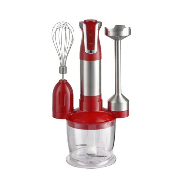 3 az 1-ben botmixer szett, 800 W, 600 ml aprító, rozsdamentes acél, piros