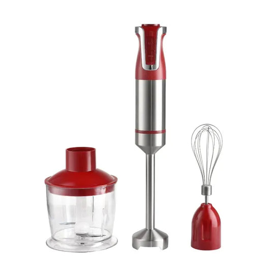 3 az 1-ben botmixer szett, 800 W, 600 ml aprító, rozsdamentes acél, piros