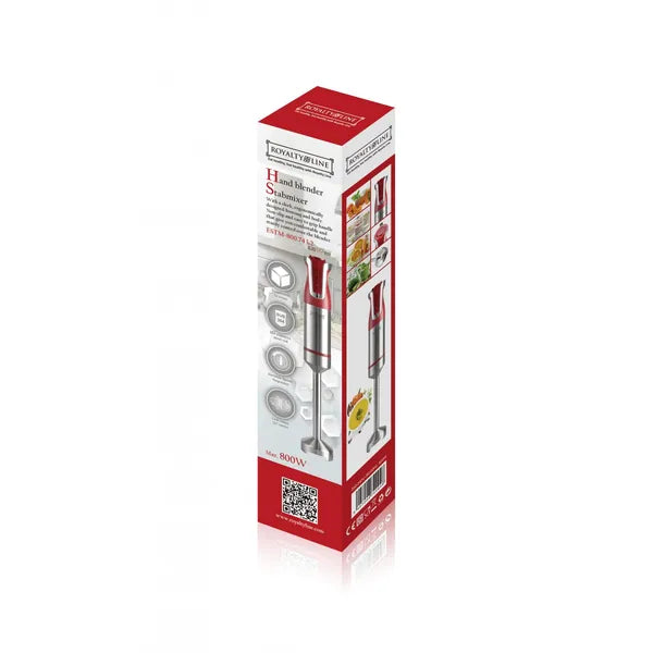 Royalty Line RL-ESTM800 botmixer, 800 W, rozsdamentes acél rúd, piros