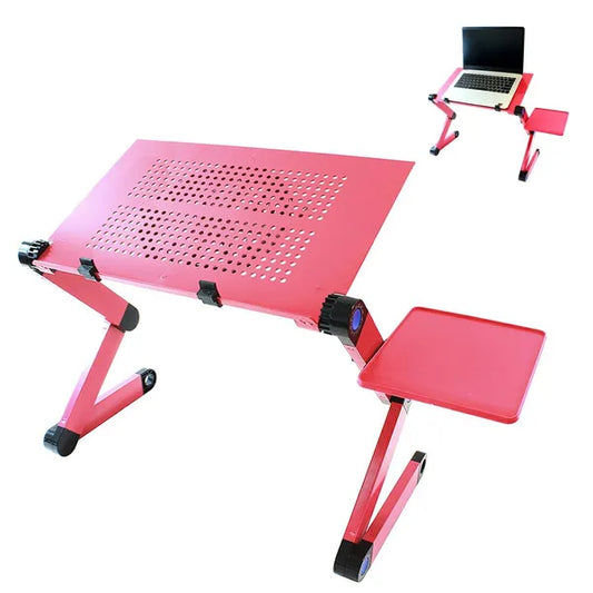 Állítható alumínium laptop hűtőasztal USB ventilátorral, egérpolccal, rózsaszín