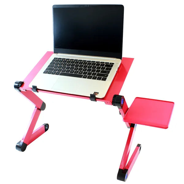 Állítható alumínium laptop hűtőasztal USB ventilátorral, egérpolccal, rózsaszín