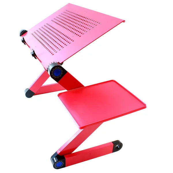 Állítható alumínium laptop hűtőasztal USB ventilátorral, egérpolccal, rózsaszín