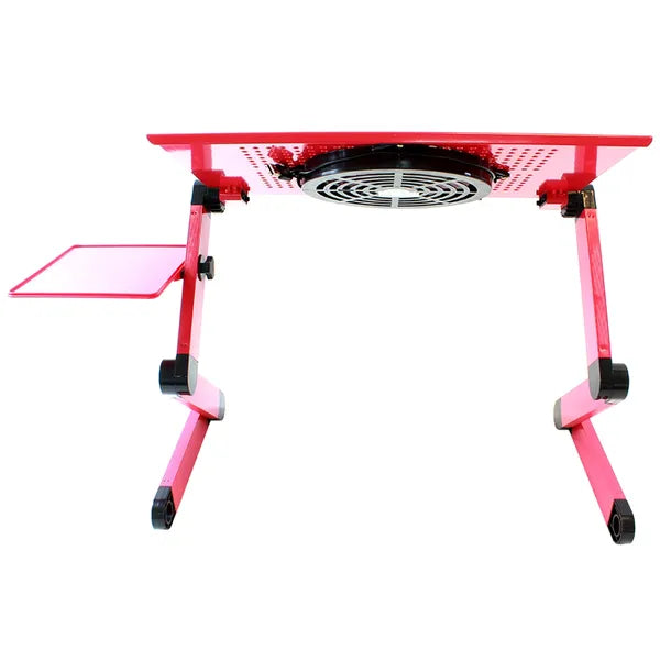 Állítható alumínium laptop hűtőasztal USB ventilátorral, egérpolccal, rózsaszín