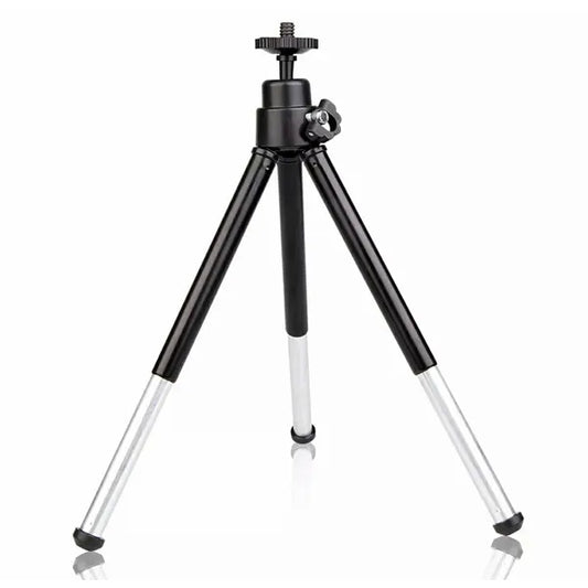 Mini alumínium fotóállvány, 23 cm max magasság, 1/4″ univerzális menet, fekete