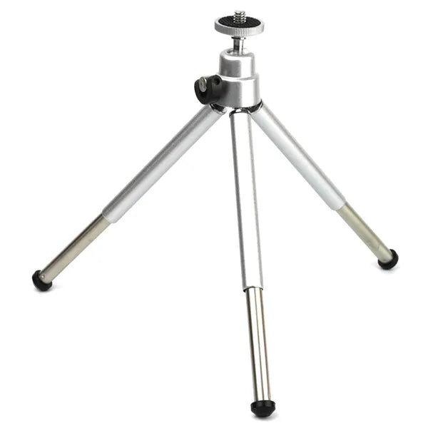 Asztali mini alumínium állvány, 23 cm, 3 irányú fej, 1/4'' menet, ezüst