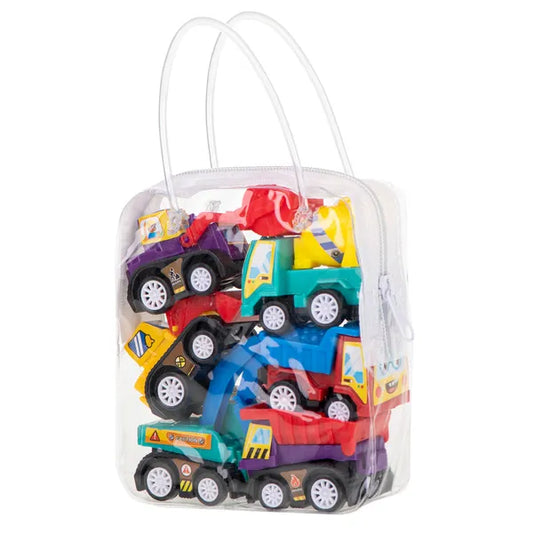 Lendkerekes mini építőipari jármű készlet, 6 db, 3+ év