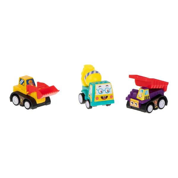 Lendkerekes mini építőipari jármű készlet, 6 db, 3+ év
