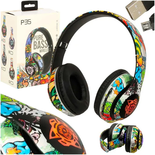 P35 vezeték nélküli gamer fejhallgató, RGB LED, Bluetooth 5.1