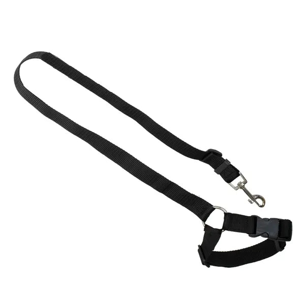 Állítható autós biztonsági póráz fejtámla-rögzítéssel, 45–80 cm, fekete