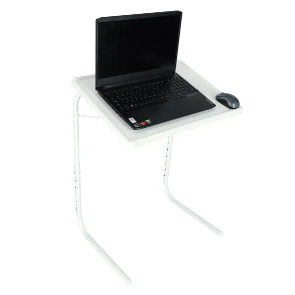Állítható, összecsukható fehér laptop oldalasztal 52×40 cm, 50-69 cm