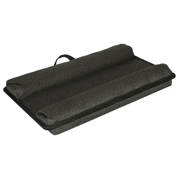 Fekete hordozható laptopasztal párnázott csuklótámasszal 58×38 cm
