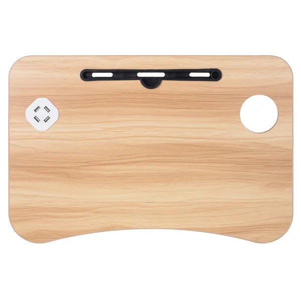 Összecsukható ágyasztal laptophoz USB panellel, MDF lap, 60×40 cm
