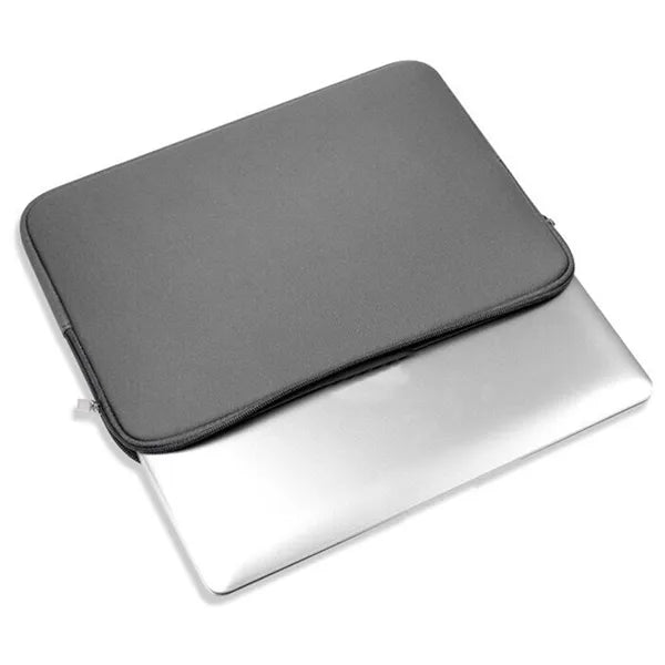 17 hüvelykes neoprén laptoptok, párnázott, cipzáras, szürke