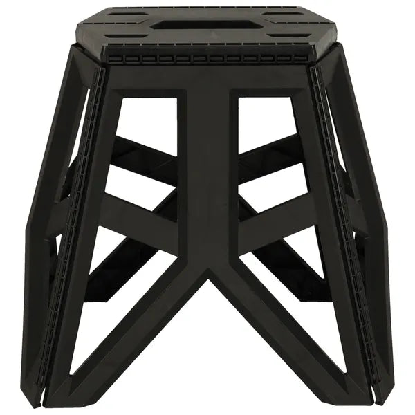 Összecsukható kemping ülőke, hordozható műanyag, 40 cm, fekete