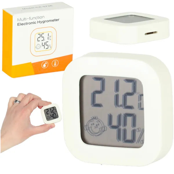 LCD digitális szobai hő- és páratartalom mérő, -50–70 °C, 10–90 % RH
