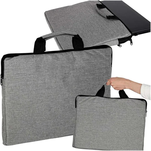 Szürke 15,6'' oxford laptop táska külső zsebbel, karcsú kialakítással