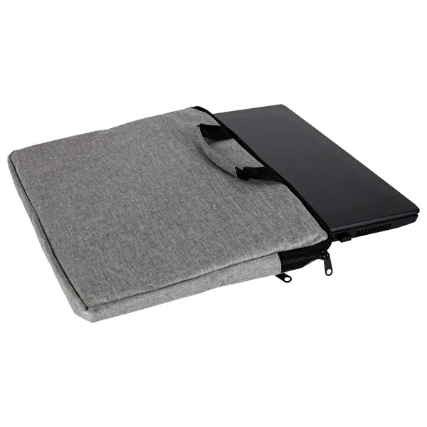 Szürke 15,6'' oxford laptop táska külső zsebbel, karcsú kialakítással
