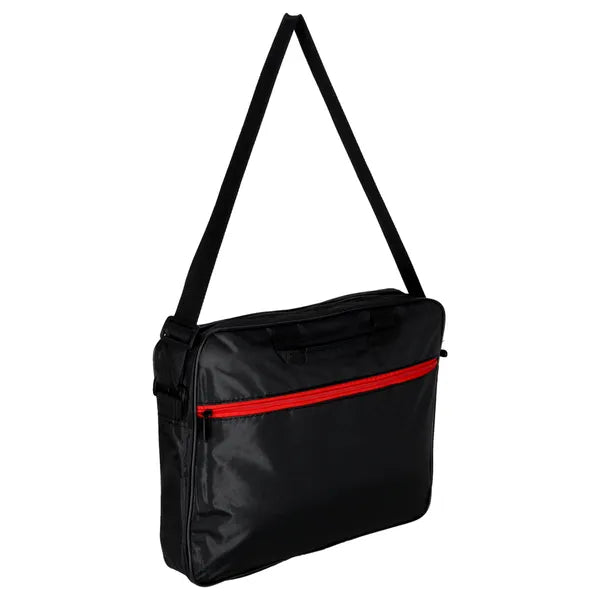 Fekete 15,6'' laptop táska nylonból, vállpánttal, uniszex, 40×31×4,5 cm
