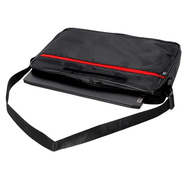 Fekete 15,6'' laptop táska nylonból, vállpánttal, uniszex, 40×31×4,5 cm