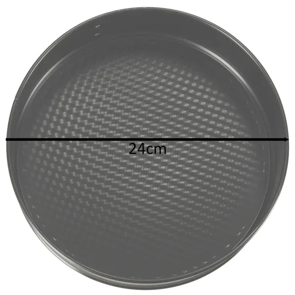 Fekete 24 cm-es csatos tortaforma tapadásmentes bevonattal