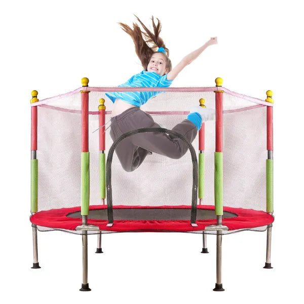 Gyermek kerti trambulin hálóval 140cm piros