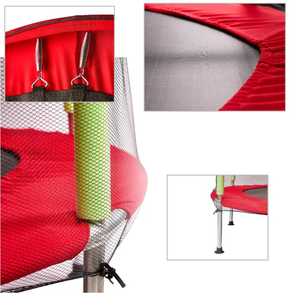 Gyermek kerti trambulin hálóval 140cm piros